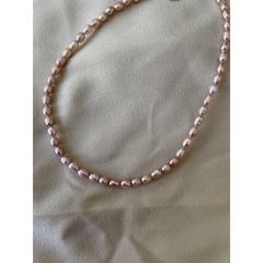 colar pérolas verdadeira pérola barroca rosa água doce
