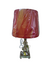 ABAJUR DE VIDRO COM CUPULA VERMELHA 33CM