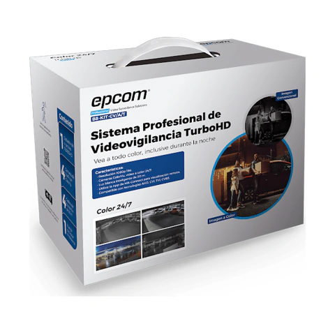 KIT TURBOHD 1080P / DVR 4 CANALES / 4 CÁMARAS BALA COLORVU CON MICROFONO INTEGRADO / FUENTE DE PODER / ACCESORIOS DE INSTALACIÓN
