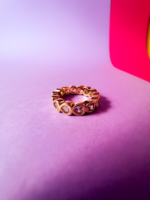 Anel coração de zircônias