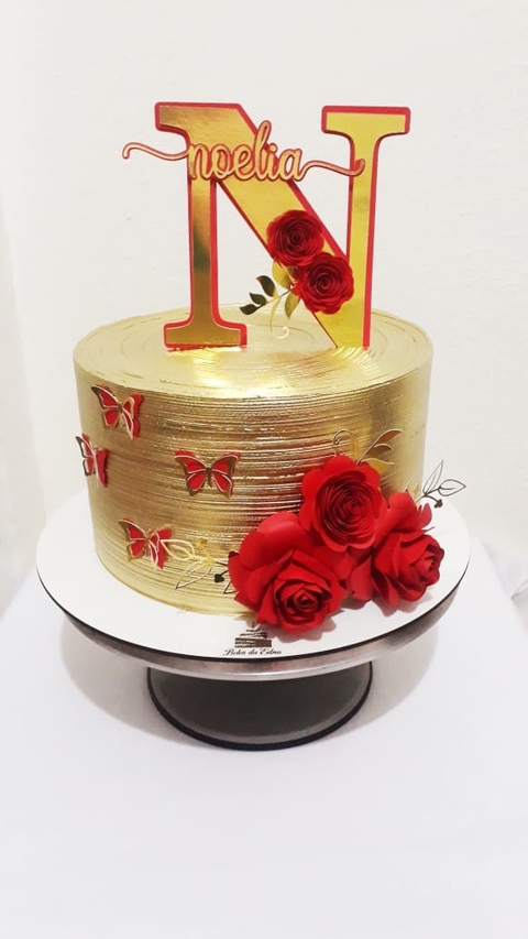 Topo de bolo Letra Inicial do nome e nome