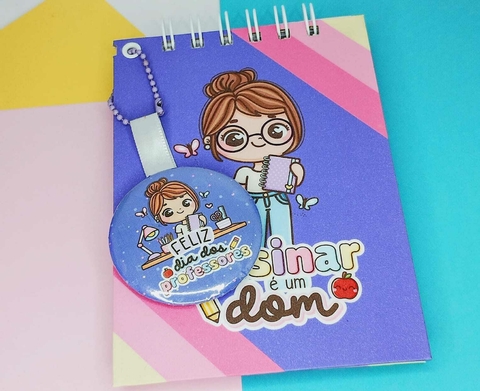 Bloco de anotações encadernado CAPA DURA- Com Botton