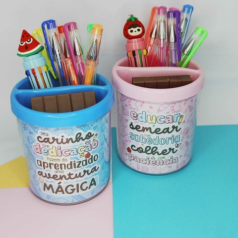 Kit porta Caneta Personalizado de acrilico Dia dos professores