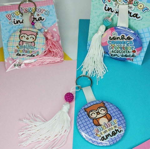 Chaveiro de Botton personalizados Dia dos Professores