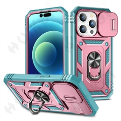 Capa com Tela e protetor de câmera anti impacto para iPhone 14 13 12 11 Pro XS Max 8 7 Plus