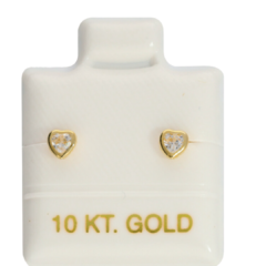 Broquel de oro 10K - Corazón bisel - Rouge Beauty Studio