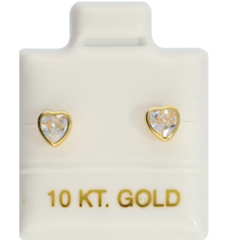 Broquel de oro 10K - Corazón bisel - tienda en línea