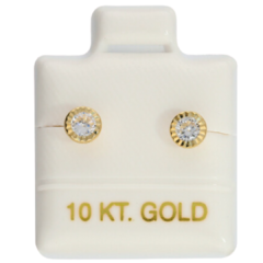 Broquel de oro 10K - Bisel redondo diamantado - tienda en línea
