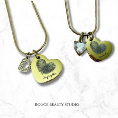 Collar personalizado huella digital corazón - grabado láser - Rouge Beauty Studio
