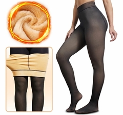 Meia calça forrada translúcida plus size - comprar online
