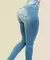 Calça jeans feminina de cor pura, jeans de cintura alta