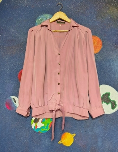 Camisa rosa de seda
