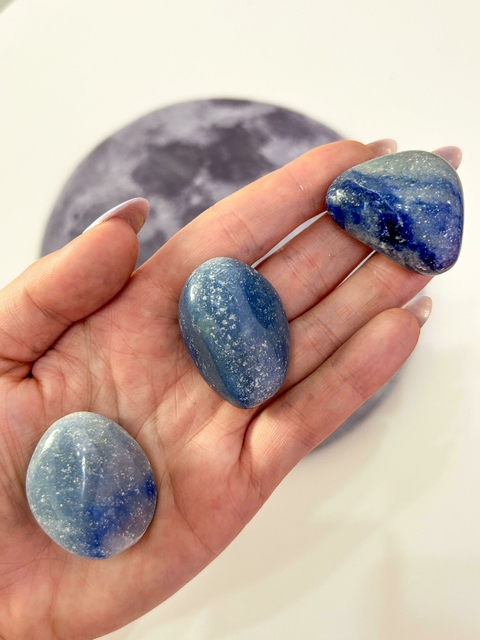 Quartzo Azul Rolada M - Harmonia, Alivio de Tensões, Sabedoria