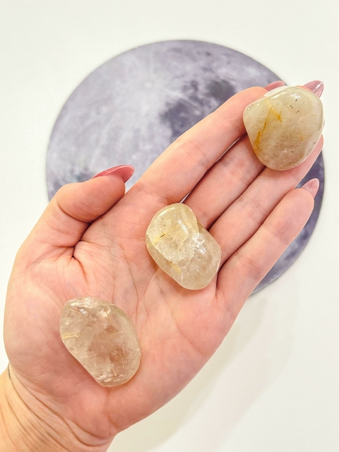 Quartzo Rutilado Rolado M - Evolução, Cura do Passado, Medo, Manifestação