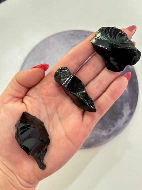 Obsidiana Bruta P - Proteção, Consciência, Padrões, Autoconhecimento