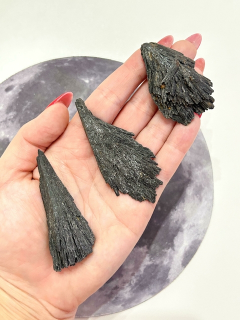 Cianita Preta / Vassoura de Bruxa G - Proteção, Varre a Negatividade