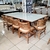 CONJUNTO DE GRIFE TAMPO NORMAL VIDRO OFF WHITE/BASE NOZES 220 + 10 CADEIRAS SOMER NOCE Y15
