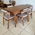 CONJUNTO DE JANTAR ARGOS RETANGULAR 1800 MDF LAM. VERNIZ AVELÃ + 6 CADEIRA DAVOS