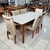 CONJUNTO DE JANTAR LARISSA IMBUIA VIDRO OFF WHITE 180 + 6 CADEIRAS RAQUEL TC CORANO SAVANA COR AMENDOA