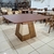 MESA DE JANTAR DALA TAMPO CHANFRADO CURVO CARVALHO NOBRE/OFF WHITE - comprar online