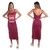 Vestido midi alça grená - retro
