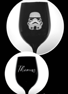 COPA DE VINO NEGRA VIDRIO 490 ml - comprar online