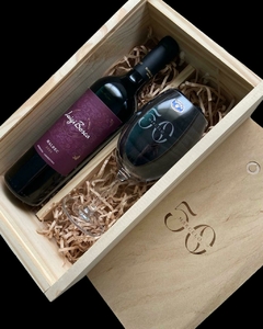 CAJA DOS COMPARTIMENTOS COPA CRISTAL BOHEMIA 590 ML