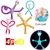 Kit 4 Girafas Estica Com Led Pop It Tubo Estica Montessori