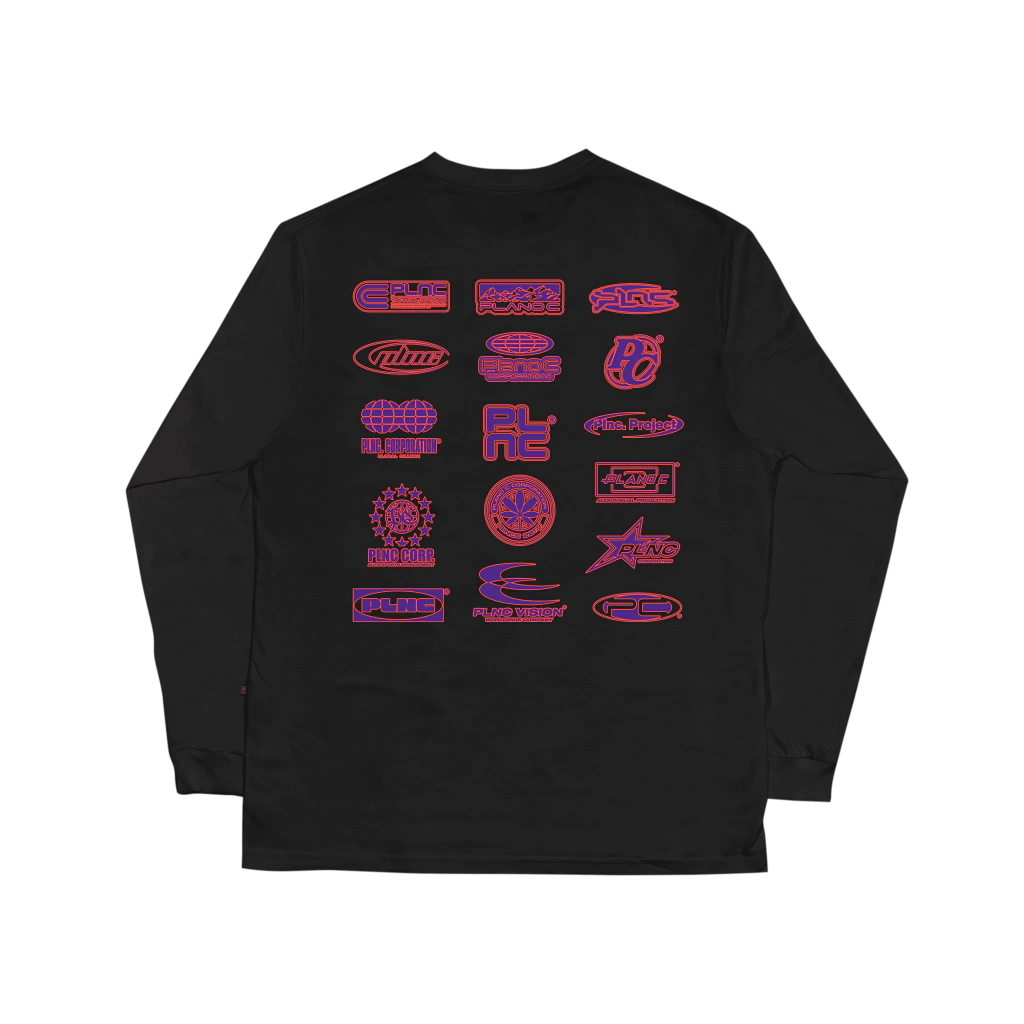 Camiseta Manga Longa Logos - Preto