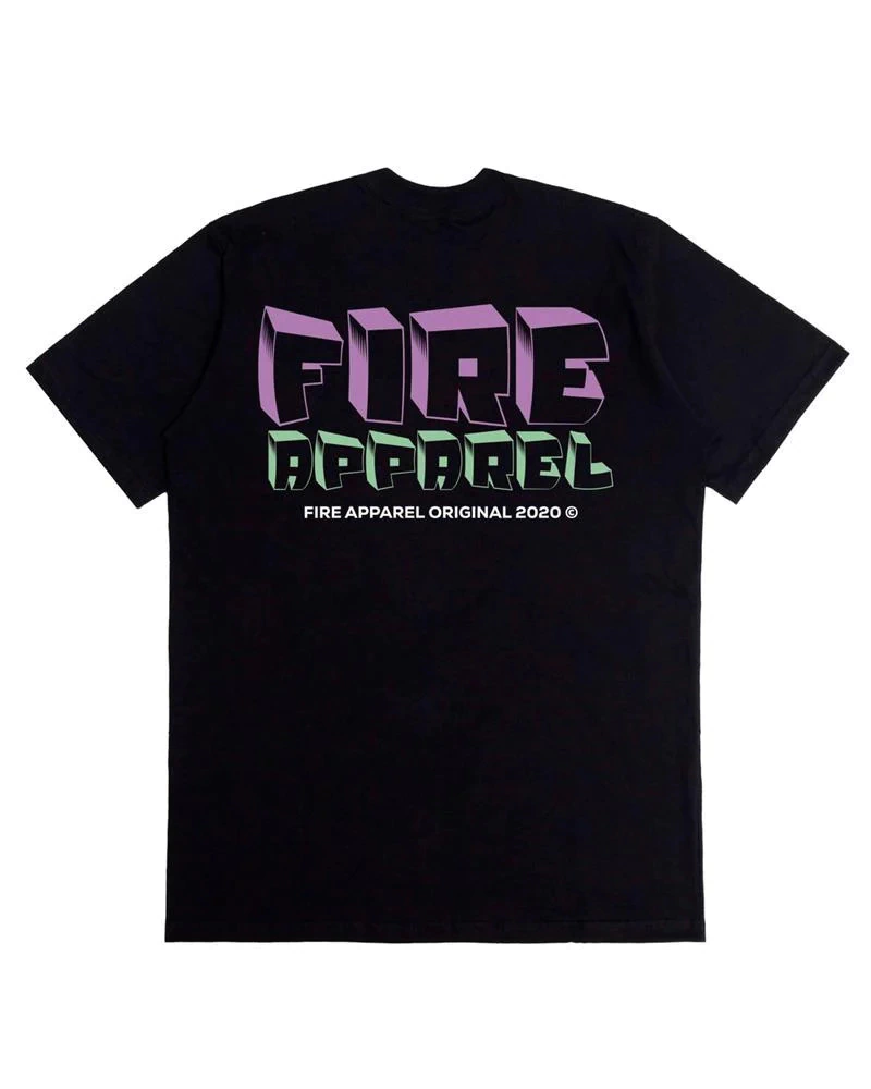 Camiseta Fire Cube Colorful - Preta