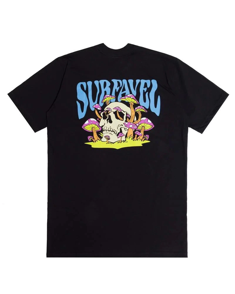 Camiseta Surfavel Mushroom Skull - Preta