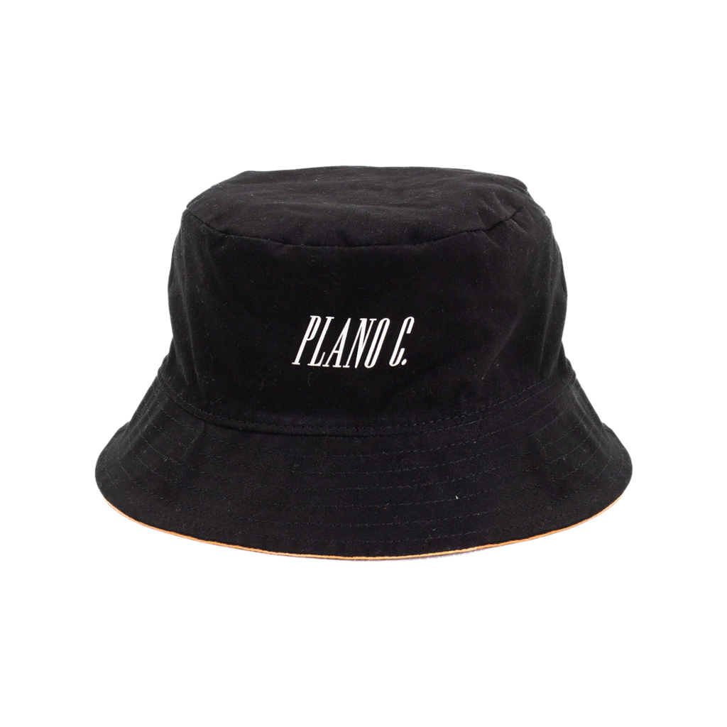 Bucket Hat Dupla Face Plano C - Preto/Laranja