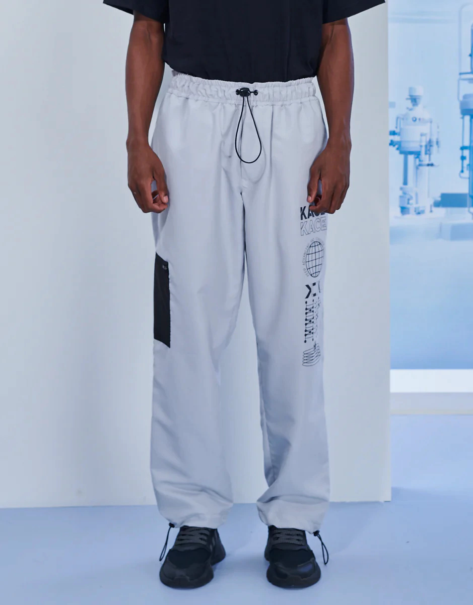 Calça Tactel Corta Vento KACE Estampada ECO - Cinza