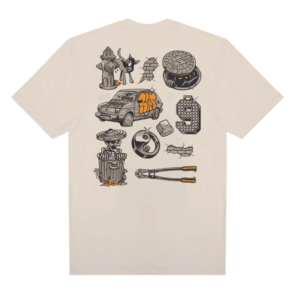 Camiseta Thug Nine Mess - Off White