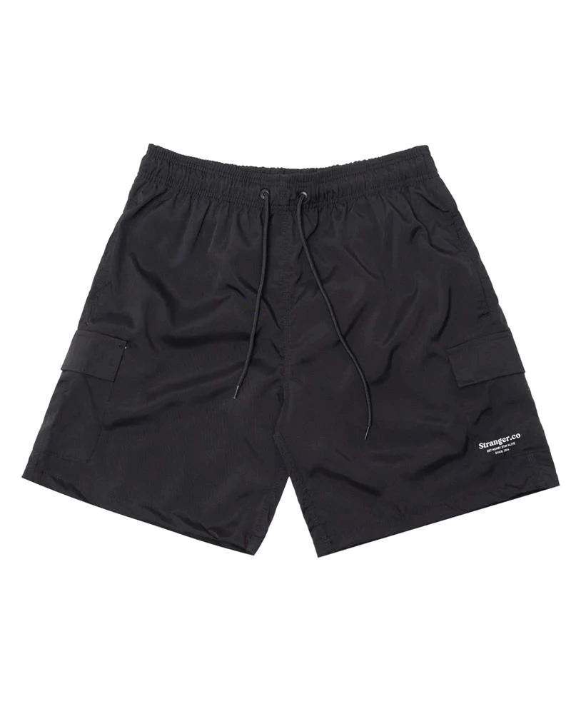 Shorts Cargo Tactel Stranger Stay Alive - Preto