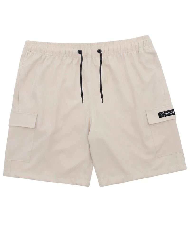 Shorts Tactel Cargo Stranger Lettering - Areia