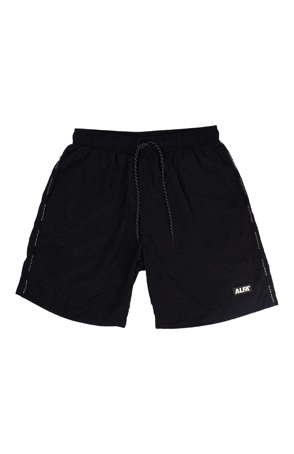 Bermuda Alfa Skate Com Debrum E Tag Emborrachada - Preto
