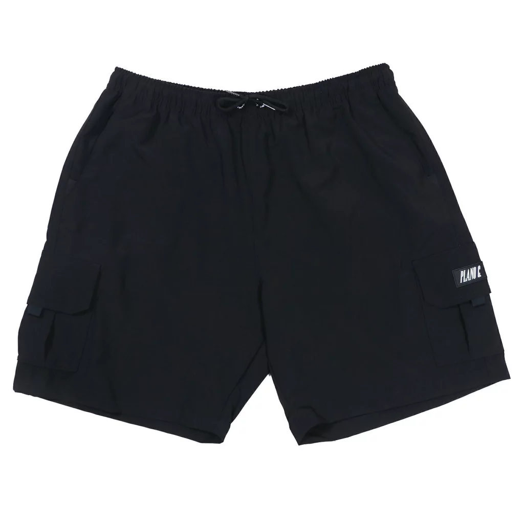 Shorts Cargo Plano C Rip Stop Logo - Preto
