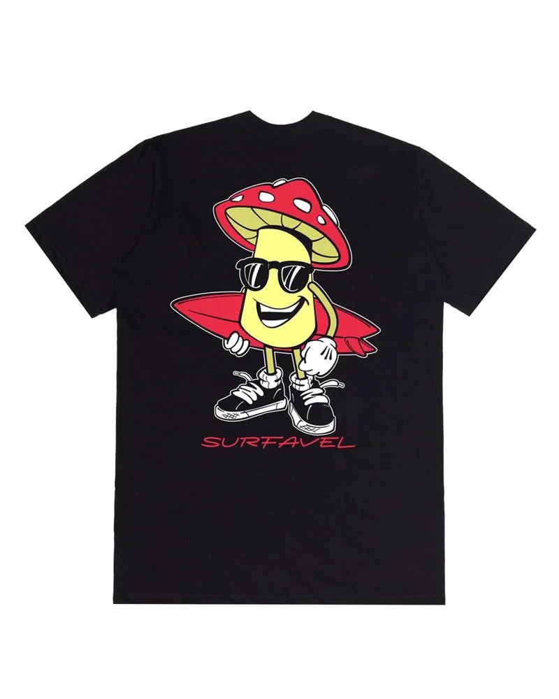 Camiseta Surfavel Mushroom In The Vibe - Preta
