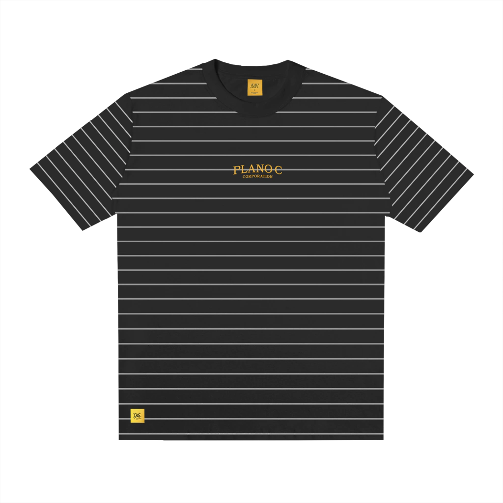 Camiseta Listrada Plano C Corporation - Preta