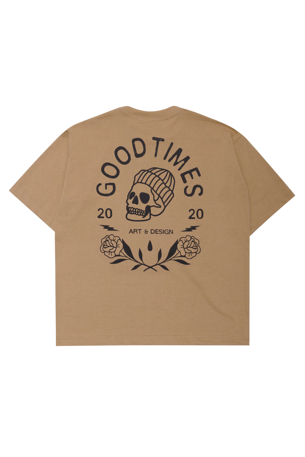 Camiseta Oversized Good Times Skull - Bege
