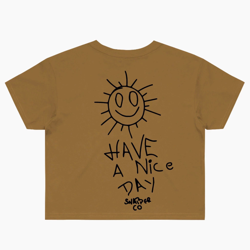 Cropped Snapper Have a Nice Day - Bege