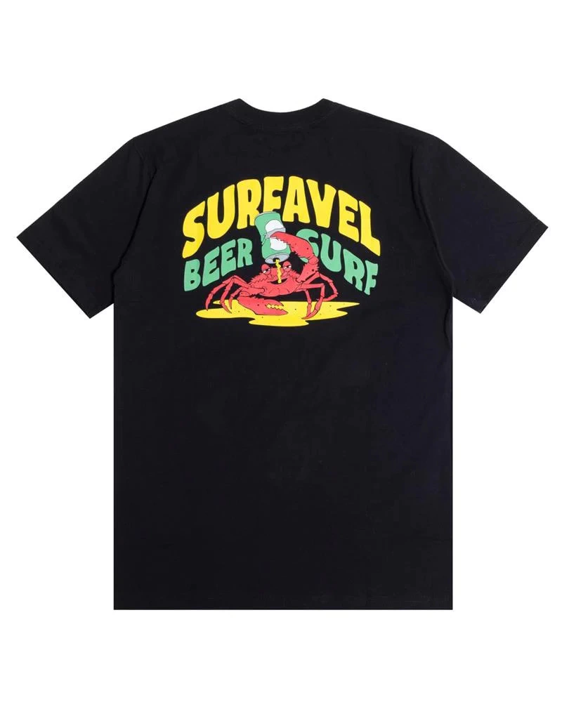 Camiseta Surfavel Crab Drinking - Preta