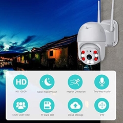 Imagem do Câmera Speed Dome Ip Full Hd Mais Ptz Wifi Prova De Água 360 Com Varredura Automática