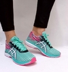 Tênis Asics Verde Água / Rosa Feminino
