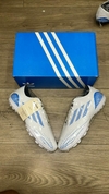 Chuteira Adidas Society Branco Azul Bebê