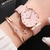 Relógios de quartzo para mulheres + Pulseira Luxuosa