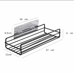 SUPORTE PARA SHAMPOO PARA USO NO BANHEIRO NA PAREDE DE ACO PRETA Tamanho: 36 x 26,5 x 6 cm Design moderno