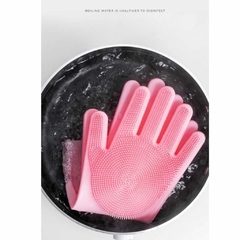 Par de Luva Lava Louça Silicone Mágica Esponja Multiuso Limpeza Lavar Prato Utensílios de Cozinha Antialérgico Protege As Mãos