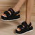 Sandálias de outono femininas de pelúcia com velcro - comprar online
